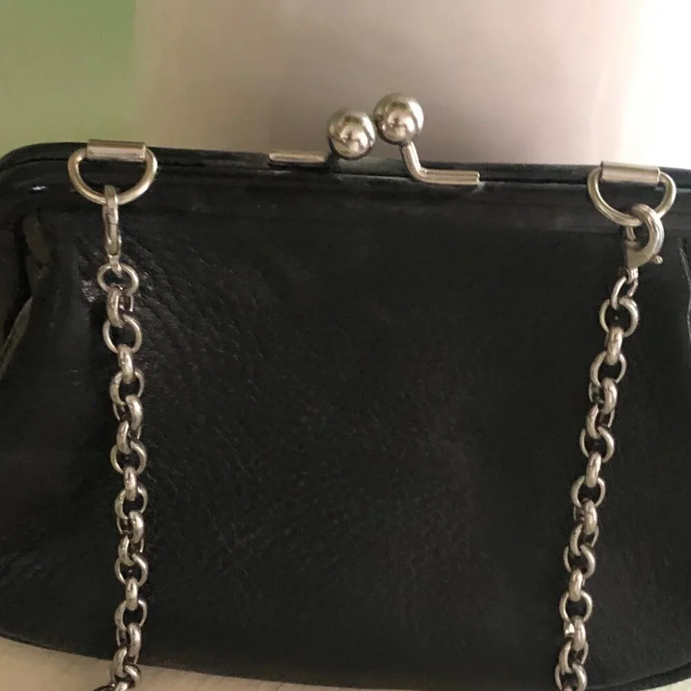 Brighton Cat Kisslock Coin Handbag Patent Small Leopard Print Purse - Picture 7 of 12